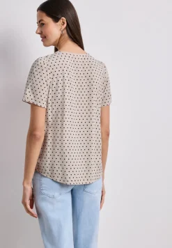 Kurzarm Blusenshirt mit Rundhals