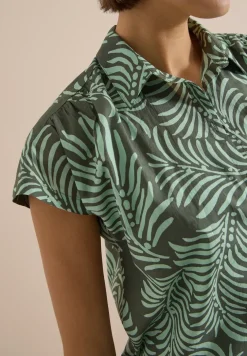 Kurzarm Hemdbluse mit Print