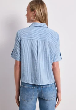 Kurzarm Hemdbluse mit Turn-Up-Details