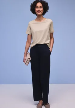 Kurzarm Longshirt mit Rundhals