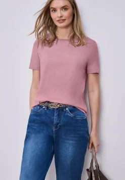 Kurzarm Longshirt mit Rundhals