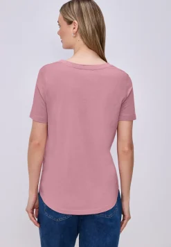 Kurzarm Longshirt mit Rundhals