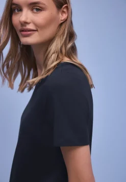 Kurzarm Longshirt mit Rundhals