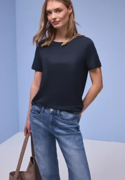 Kurzarm Longshirt mit Rundhals