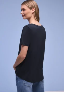 Kurzarm Longshirt mit Rundhals