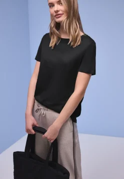 Kurzarm Longshirt mit Rundhals