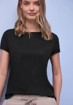 Kurzarm Longshirt mit Rundhals