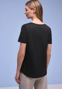 Kurzarm Longshirt mit Rundhals