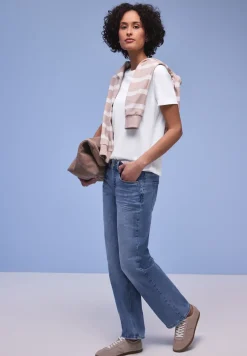 Kurzarm Longshirt mit Rundhals