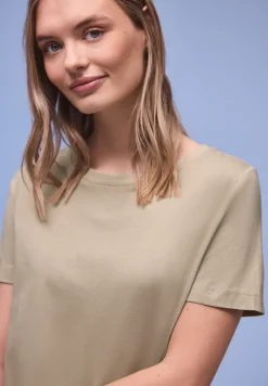 Kurzarm Longshirt mit Rundhals