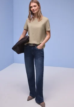 Kurzarm Longshirt mit Rundhals