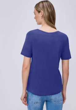 Kurzarm Longshirt mit Rundhals