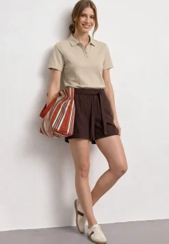 Kurzarm Poloshirt in Rippstruktur