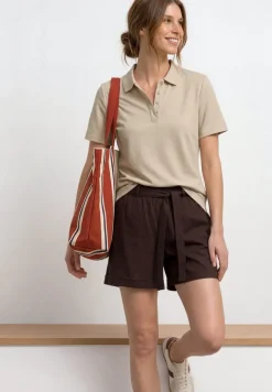 Kurzarm Poloshirt in Rippstruktur