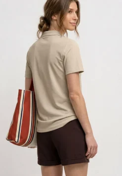 Kurzarm Poloshirt in Rippstruktur
