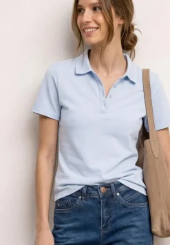 Kurzarm Poloshirt in Rippstruktur