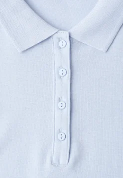 Kurzarm Poloshirt in Rippstruktur