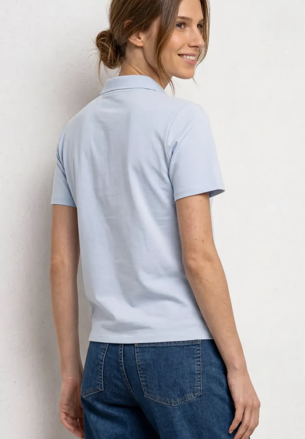 Kurzarm Poloshirt in Rippstruktur