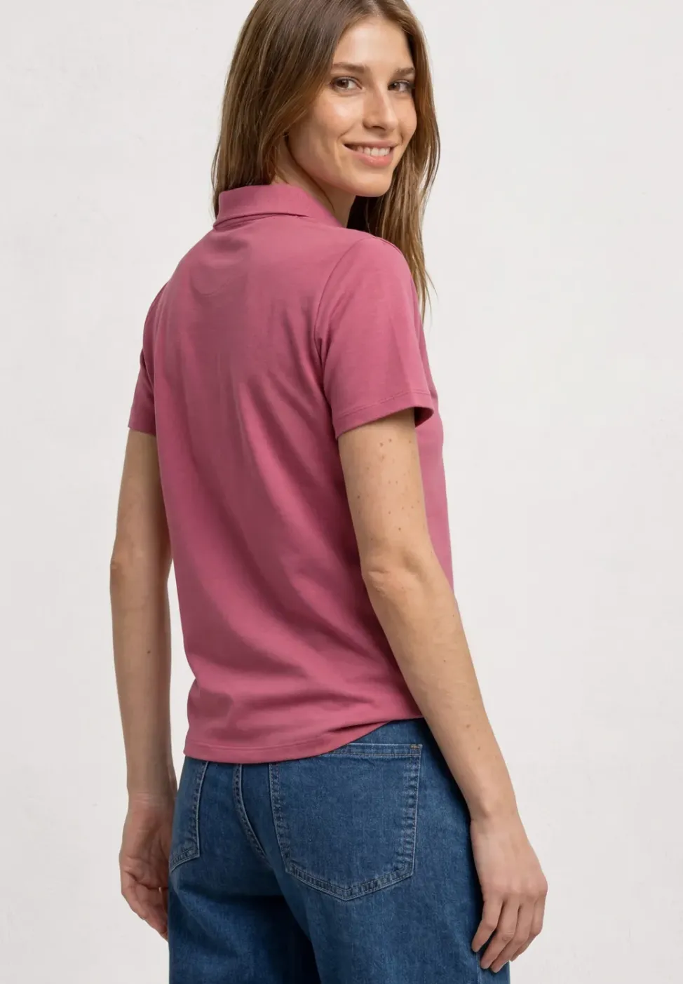 Kurzarm Poloshirt in Rippstruktur