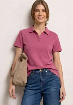 Kurzarm Poloshirt in Rippstruktur