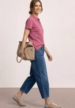 Kurzarm Poloshirt in Rippstruktur