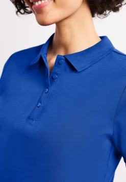 Kurzarm Poloshirt in Rippstruktur