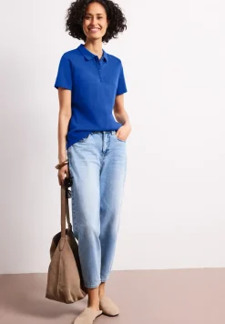 Kurzarm Poloshirt in Rippstruktur