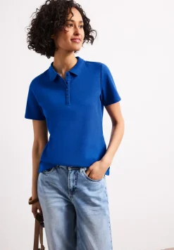 Kurzarm Poloshirt in Rippstruktur