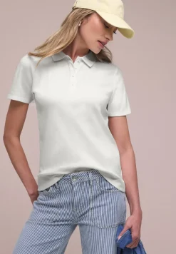 Kurzarm Poloshirt in Rippstruktur