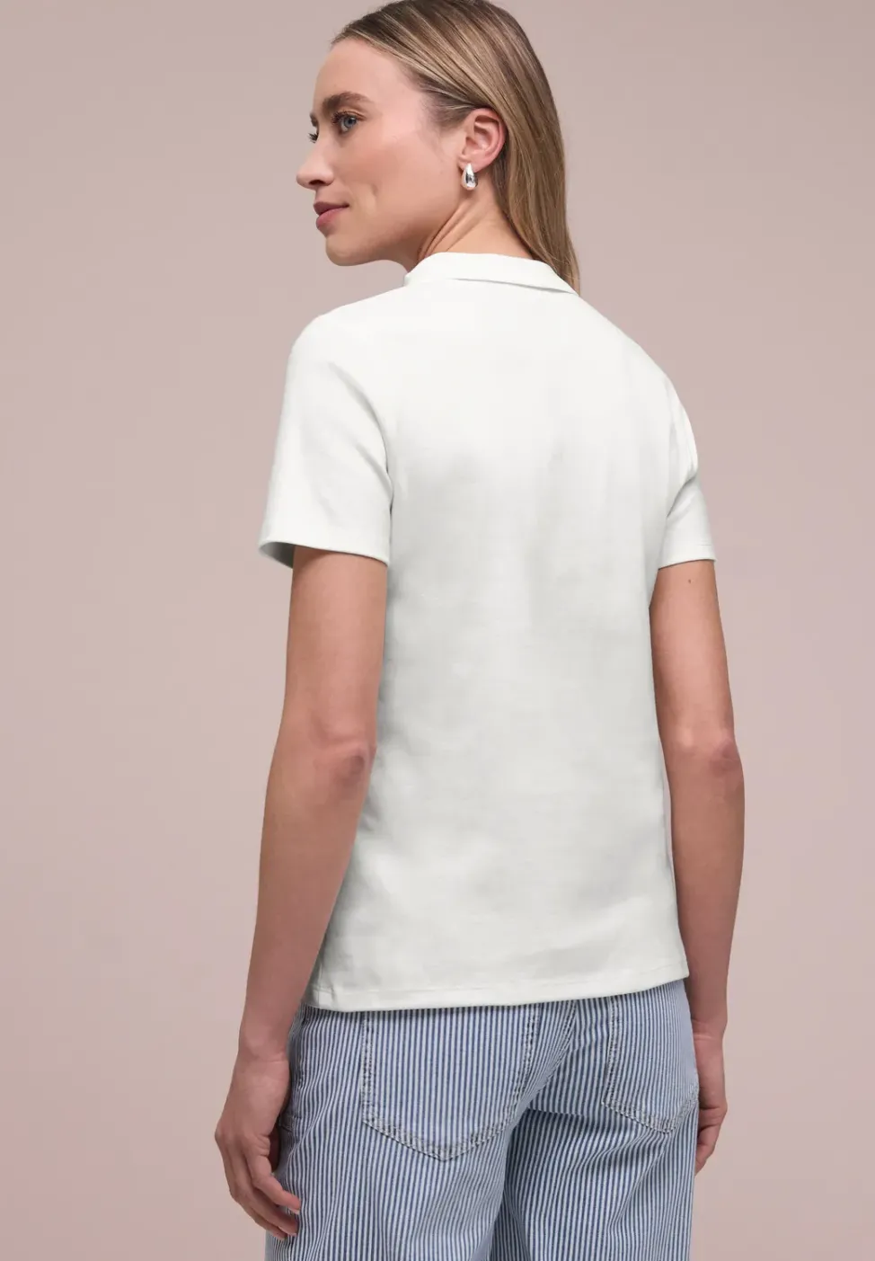 Kurzarm Poloshirt in Rippstruktur