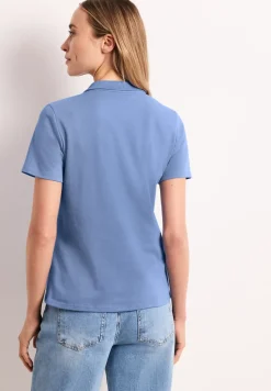 Kurzarm Poloshirt in Rippstruktur