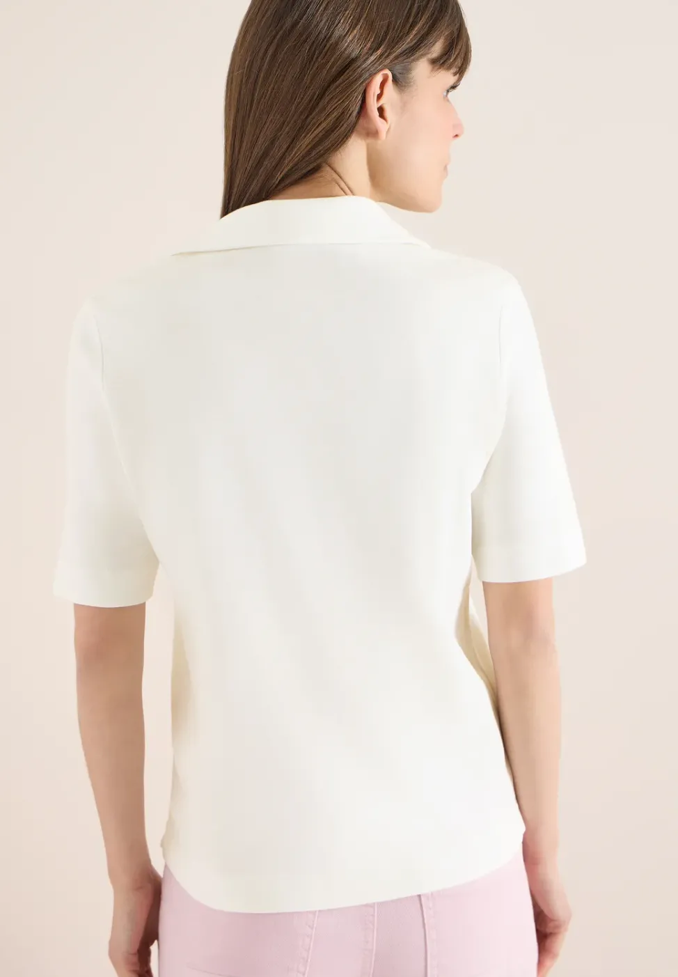 Kurzarm Poloshirt in Unifarbe