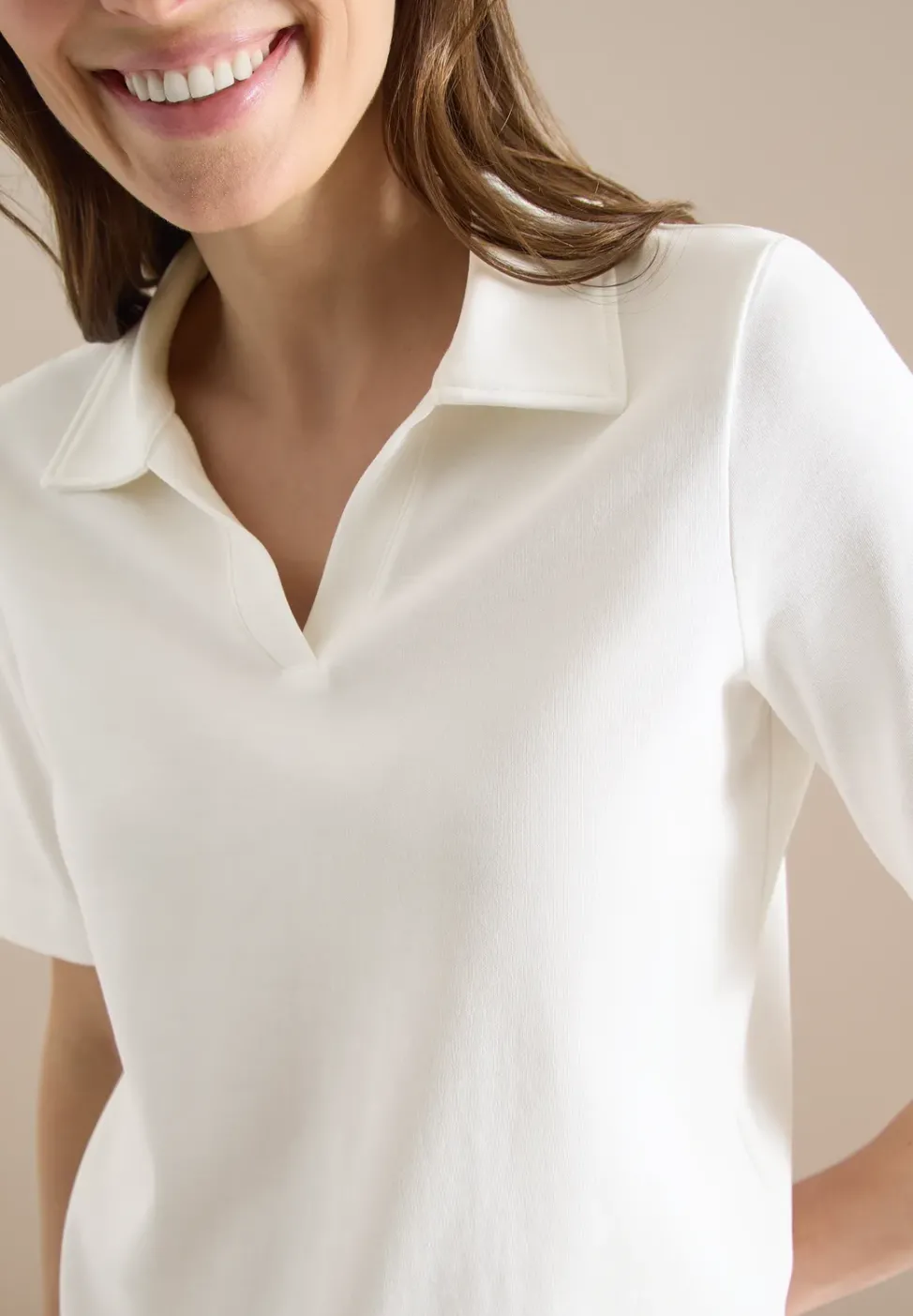Kurzarm Poloshirt in Unifarbe