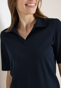Kurzarm Poloshirt in Unifarbe