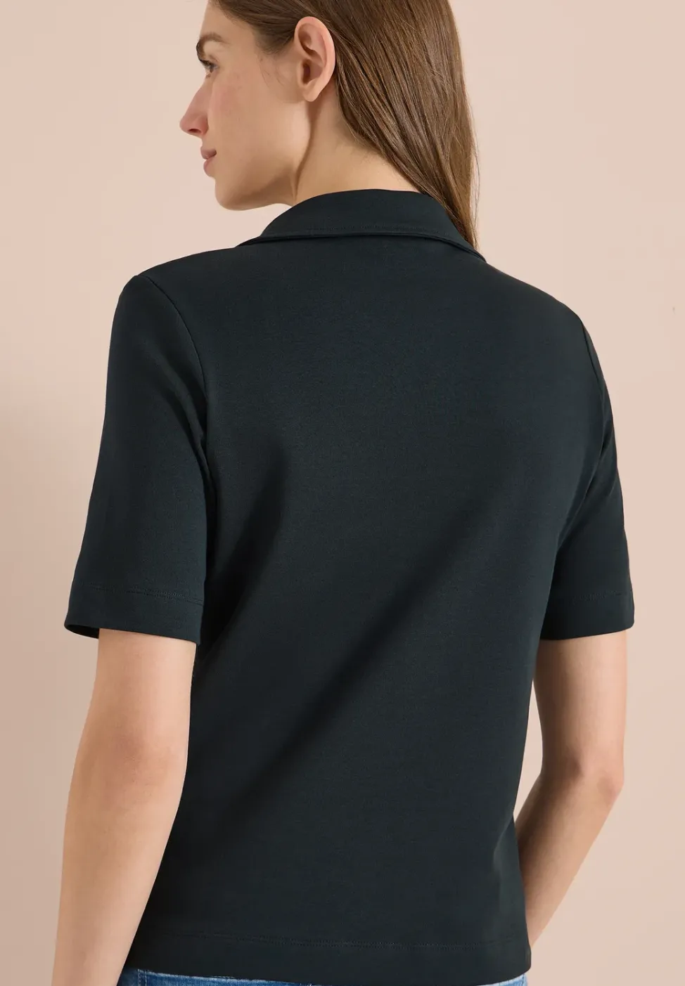 Kurzarm Poloshirt in Unifarbe