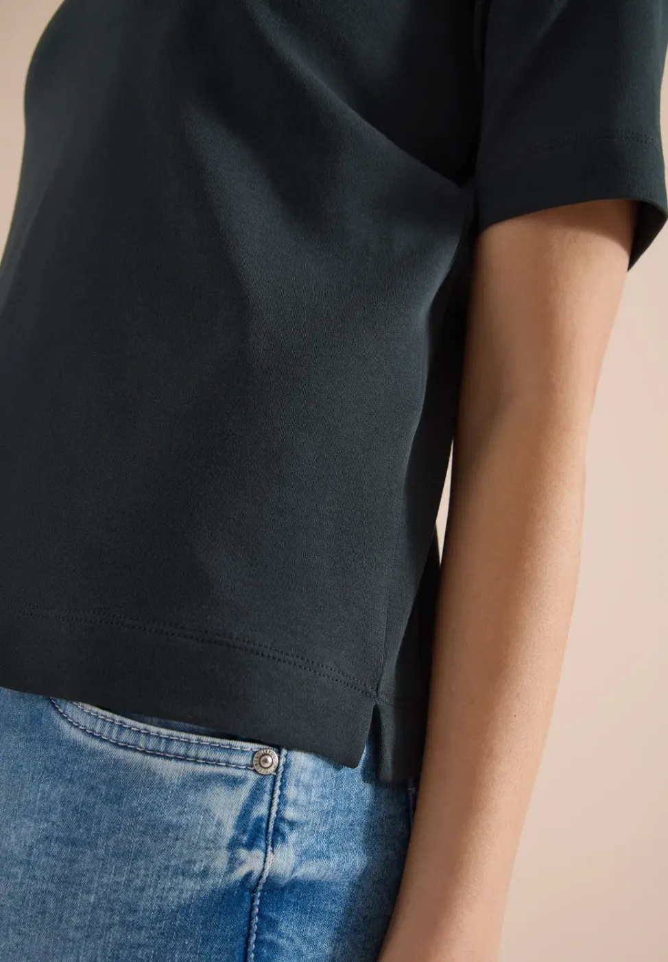 Kurzarm Poloshirt in Unifarbe