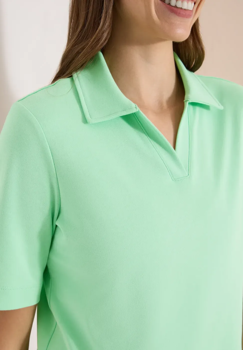 Kurzarm Poloshirt in Unifarbe