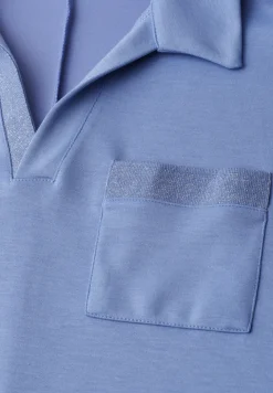 Kurzarm Poloshirt mit Glitzer
