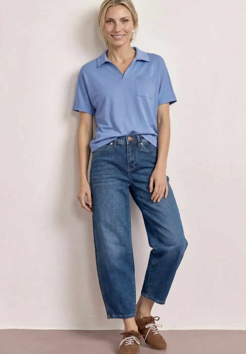 Kurzarm Poloshirt mit Glitzer