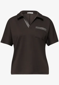 Kurzarm Poloshirt mit Glitzer