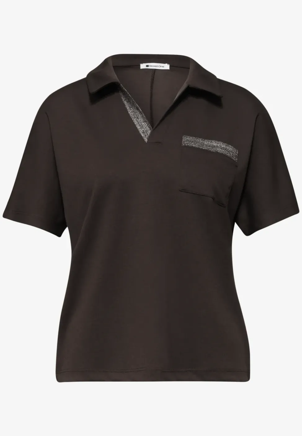 Kurzarm Poloshirt mit Glitzer