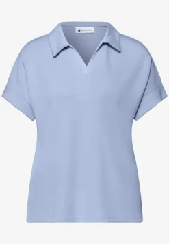 Kurzarm Poloshirt mit Rippdetail