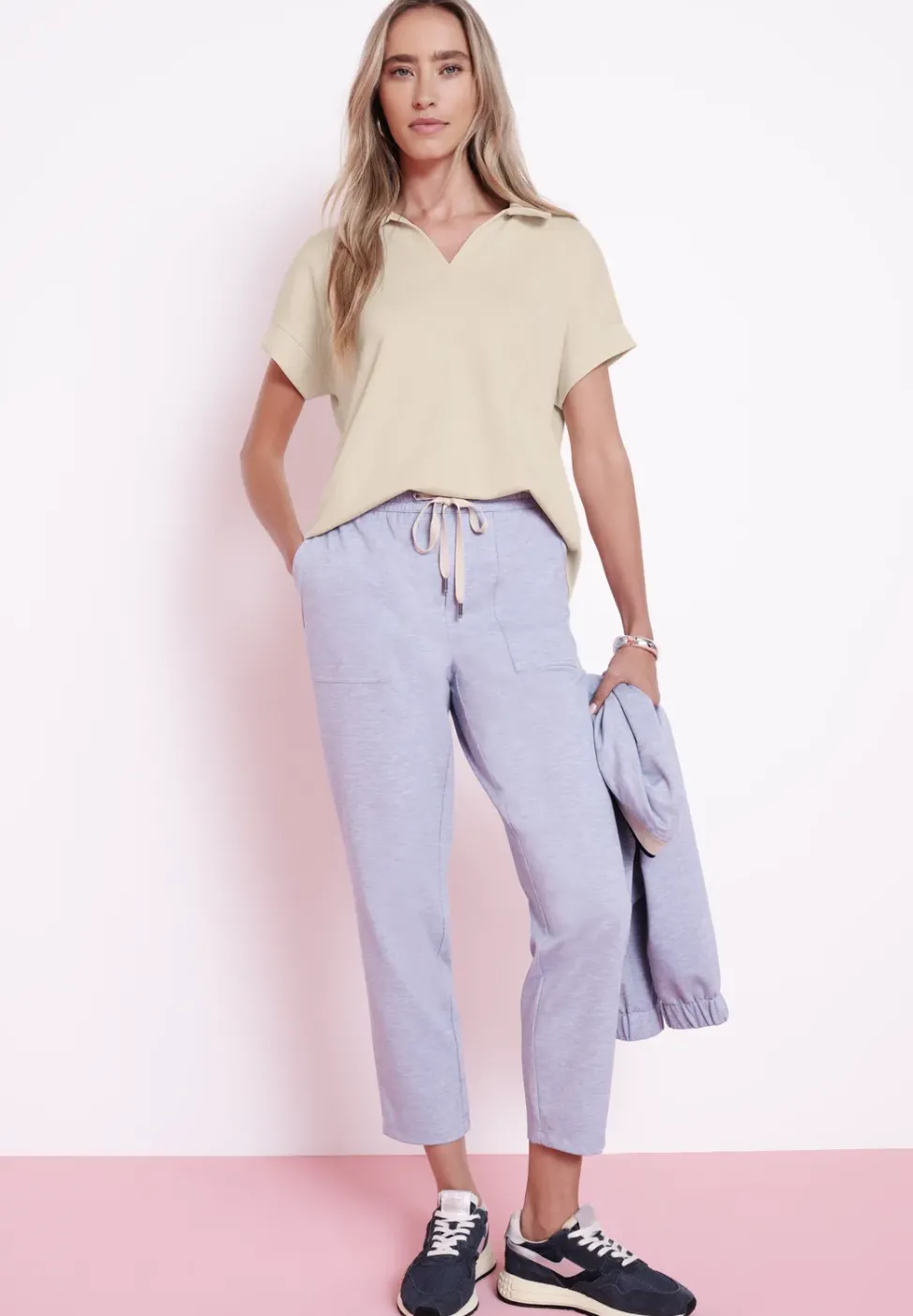 Kurzarm Poloshirt mit Rippdetail