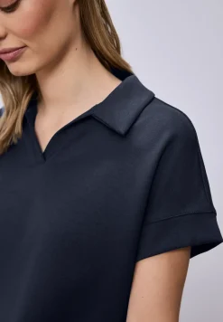 Kurzarm Poloshirt mit Rippdetail