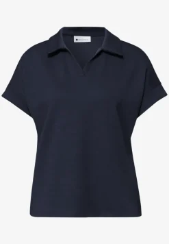 Kurzarm Poloshirt mit Rippdetail