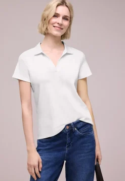 Kurzarm Poloshirt mit Split Neck