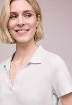 Kurzarm Poloshirt mit Split Neck