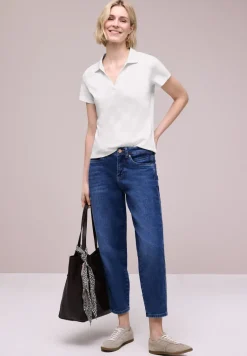 Kurzarm Poloshirt mit Split Neck