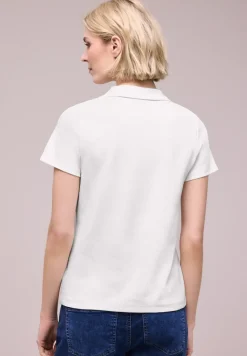 Kurzarm Poloshirt mit Split Neck