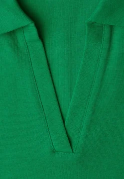 Kurzarm Poloshirt mit Split Neck